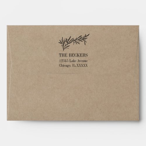 Rustic Kraft Give Thanks Holiday A7 Envelope
