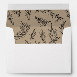 Rustic Kraft Give Thanks Holiday A7 Envelope