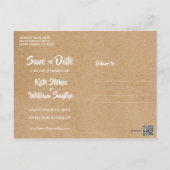 Rustic Kraft Gold Heart Calendar Save the Date Postcard (Back)