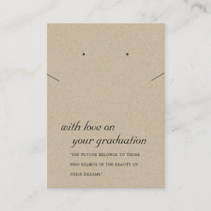 RUSTIC KRAFT GRADUATION NECKLACE EARRING CARD