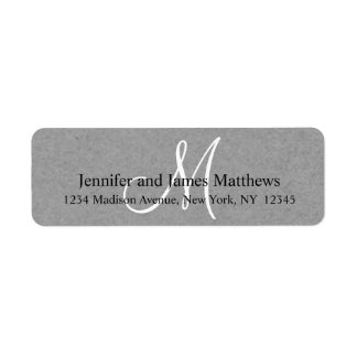 Rustic Kraft Gray Monogram for Weddings Label