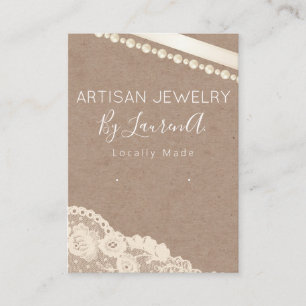 Rustic Kraft Handmade Earrings Jewelry Display Business Card