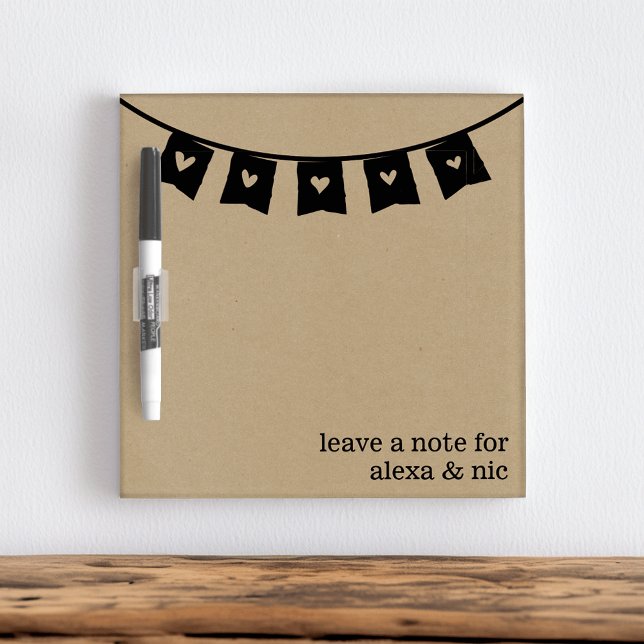 Rustic Kraft Heart Bunting Roommates Message Board (Creator Uploaded)