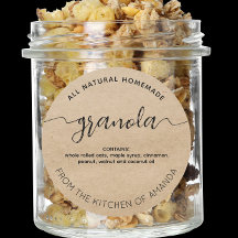 Rustic kraft Homemade Granola Label