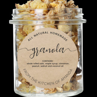 Rustic kraft Homemade Granola Label