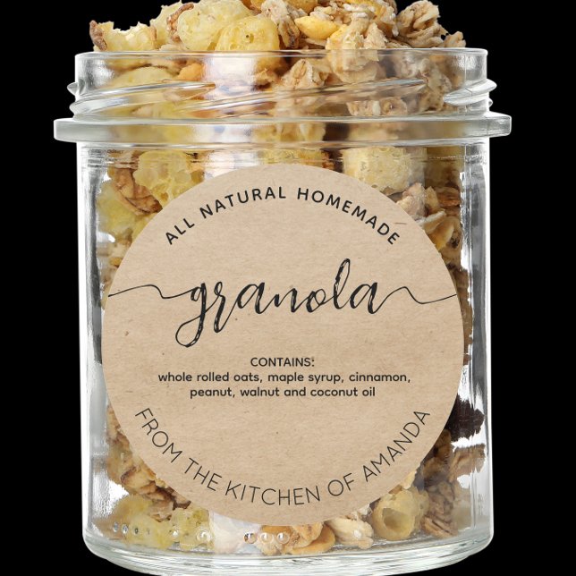 Rustic kraft Homemade Granola Label (Creator Uploaded)