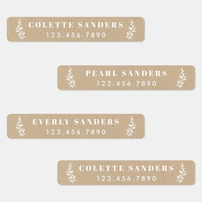 Rustic Kraft Iron On Name Labels (Group)