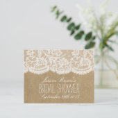 Rustic Kraft & Lace Bridal Shower Recipe Cards (Standing Front)
