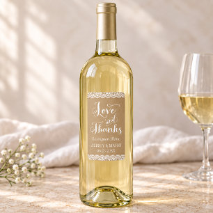 Rustic Kraft Lace Wine Wedding Favor Label