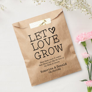 Rustic Kraft Let Love Grow Seed Wedding Favor Bag