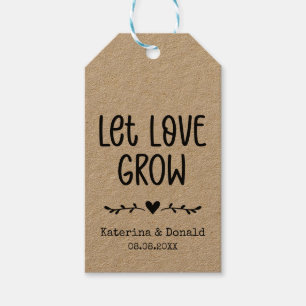 Rustic Kraft Let Love Grow Seed Wedding Gift Tags