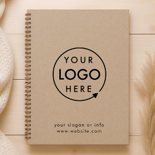 Rustic Kraft Logo Business Corporate Minimalist Notebook