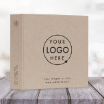 Rustic Kraft Logo | Business Corporate Modern 3 Ring Binder<br><div class="desc">A simple natural custom rustic kraft business template in a modern minimalist style which can be easily updated with your company logo and company slogan or info. If you need any help personalizing this product,  please contact me using the message button below and I'll be happy to help.</div>