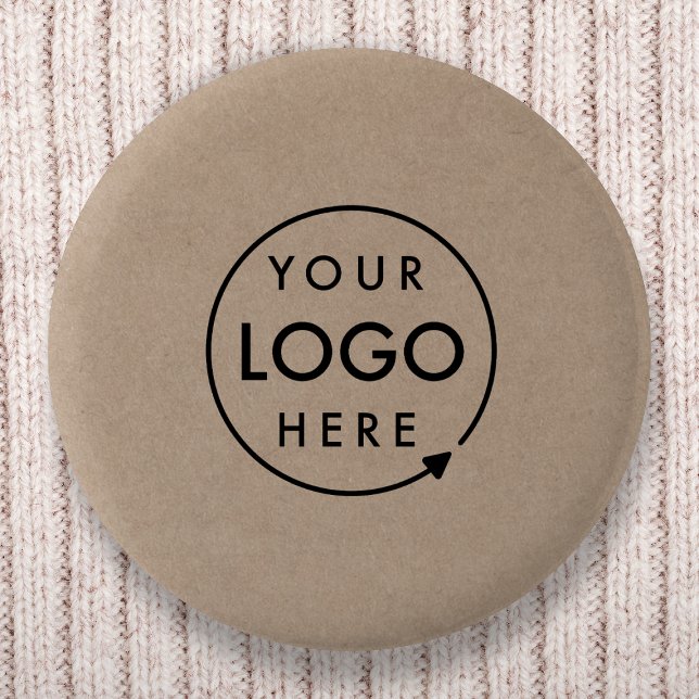 Rustic Kraft Logo | Business Corporate Modern Button (Rustic Kraft company branded button pins for small business events & promotional swag.)