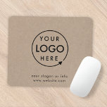 Rustic Kraft Logo | Business Corporate Modern Mouse Pad<br><div class="desc">A simple natural custom rustic kraft business template in a modern minimalist style which can be easily updated with your company logo and company slogan or info. If you need any help personalizing this product,  please contact me using the message button below and I'll be happy to help.</div>