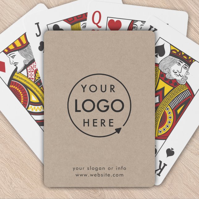 Rustic Kraft Logo | Business Corporate Modern Poker Cards (Rustic Kraft company branded professional playing cards for small business promotional swag.)