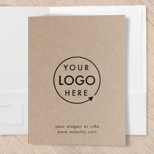 Rustic Kraft Logo Business Modern Minimalist Pocket Folder