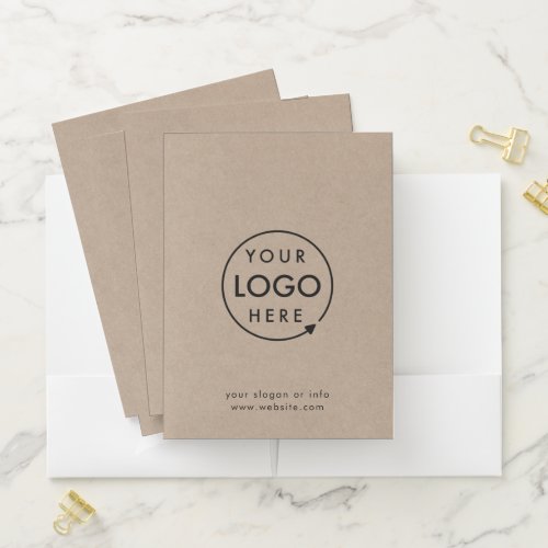 Rustic Kraft Logo  Business Modern Minimalist Pocket Folder