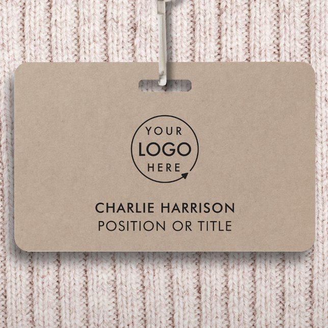 Rustic Kraft Logo | Employee ID Minimalist Staff Badge (Rustic Kraft company branded staff ID badges for business events & employee identification.)