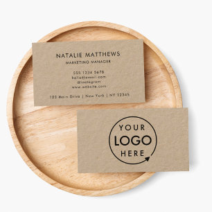 Rustic Kraft Logo Modern Corporate Professional Business Card