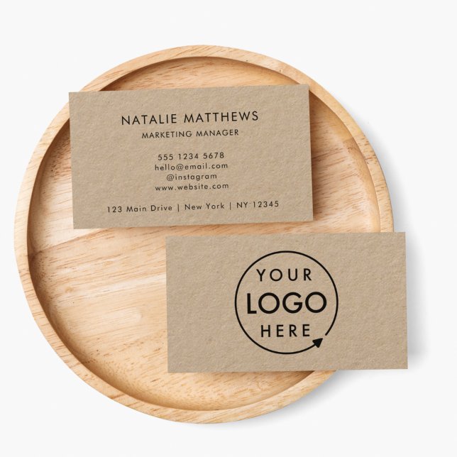 Rustic Kraft Logo | Modern Corporate Professional Business Card (Rustic Kraft company branded professional business cards.)