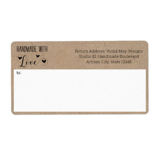 Rustic Kraft Look 2-in-1 Return & Shipping Address Label