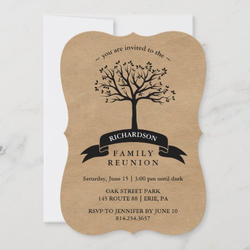 Rustic Kraft Look Family Reunion with Tree