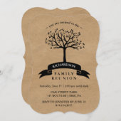 Rustic Kraft Look Family Reunion with Tree Invitation | Zazzle