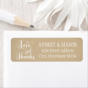 Rustic Kraft Love and Thanks Wedding Address Label