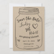 Rustic Kraft Mason Jar Save The Date Invitation at Zazzle