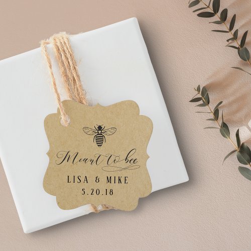 Rustic Kraft Meant to Bee Honey Wedding Favor Tags