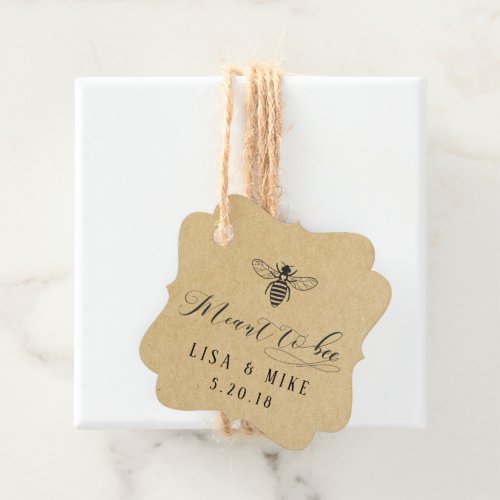 Rustic Kraft Meant to Bee Honey Wedding Favor Tags