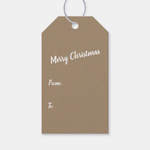 Rustic Kraft Merry Christmas Holiday Gift Tags
