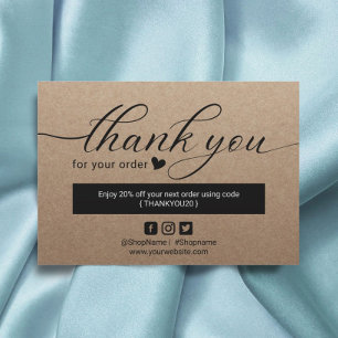 Rustic Kraft Minimalist Order Thank You