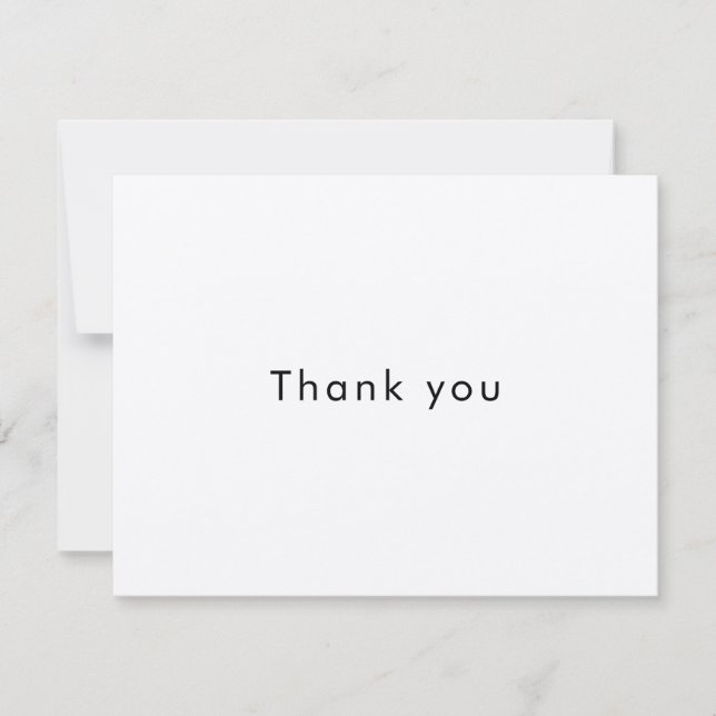 Rustic Kraft Modern Minimalist Business  Thank You Card (Front)