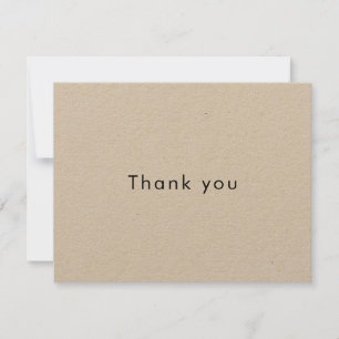 Rustic Kraft Modern Minimalist Business  Thank You Card