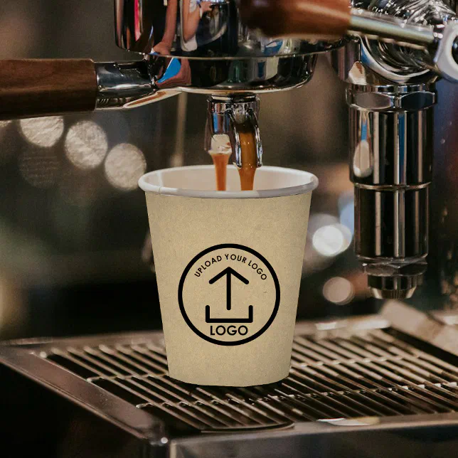 Rustic Kraft Modern Professional Business Logo Paper Cups | Zazzle