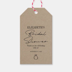 Rustic Kraft Modern Script Bridal Shower Gift Tags