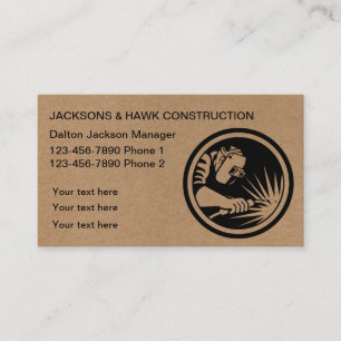 Rustic Kraft Modern Stylish Metallic Construction  Business Card