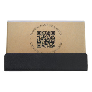 Rustic Kraft Modern Stylish Professional Desk Business Card Holder