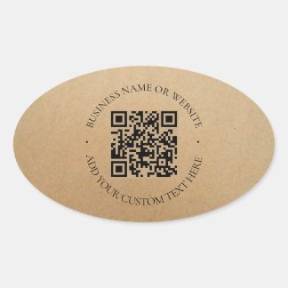 Rustic Kraft Modern Stylish Professional Oval Sticker