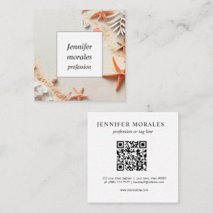 Rustic Kraft Modern Stylish Professional Square Business Card