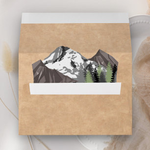 Rustic Kraft Mountain Forest Wedding Envelope