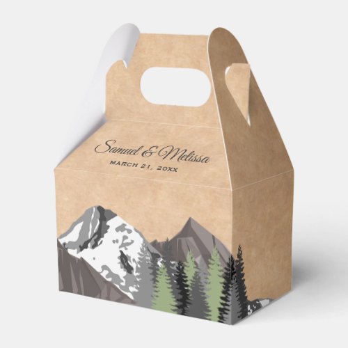 Rustic Kraft Mountain Forest Wedding Favor Boxes