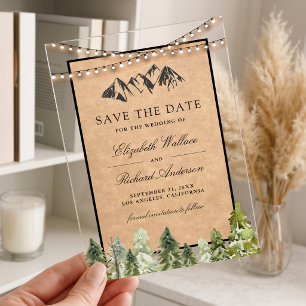Rustic Kraft Mountain Forest Wedding Save the Date