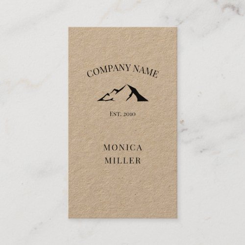 Rustic kraft mountain logo business card