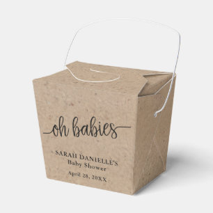 Rustic Kraft Oh Babies Custom Take Out Favor Boxes