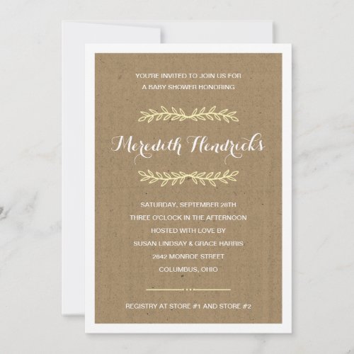 Rustic Kraft Paper | Baby Shower Invites
