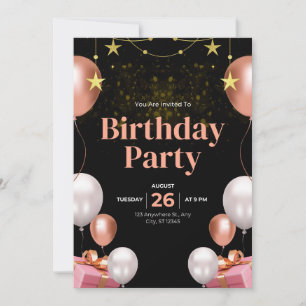 Rustic Kraft Paper Birthday Invitation – Vintage P