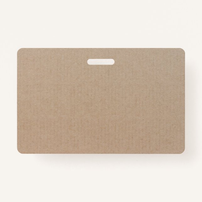 Rustic Kraft Paper Blank Template Custom Badge (Front)